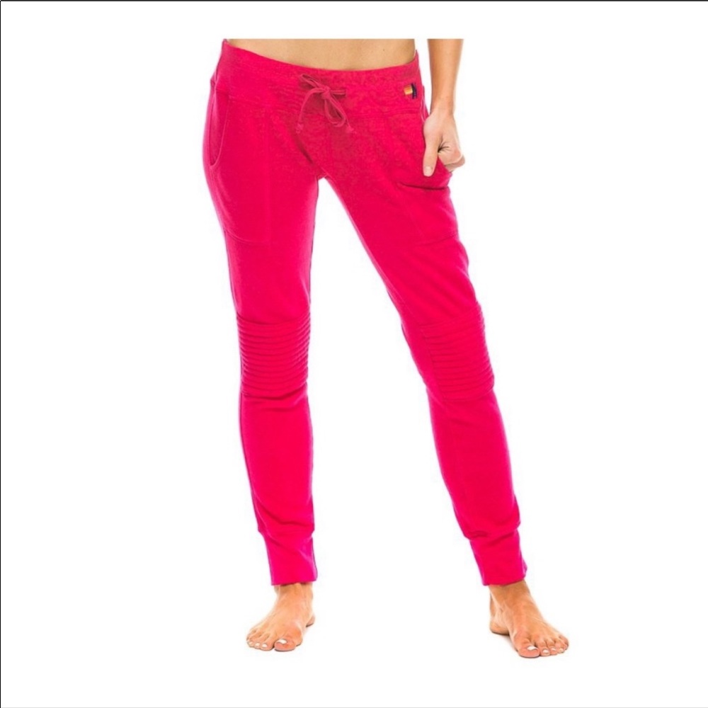 Aviator Nation Rose Moto Sweatpants